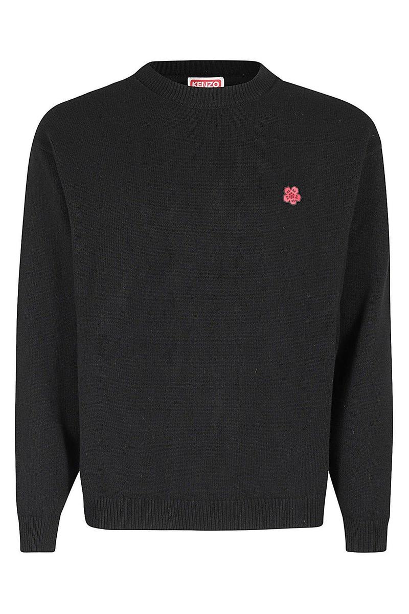 Kenzo Boke Flower Embroidered Crew Neck Jumper - J Black