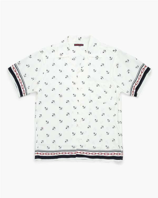 Blue Blue Japan Chain & Anchor Aloha Shirt - White