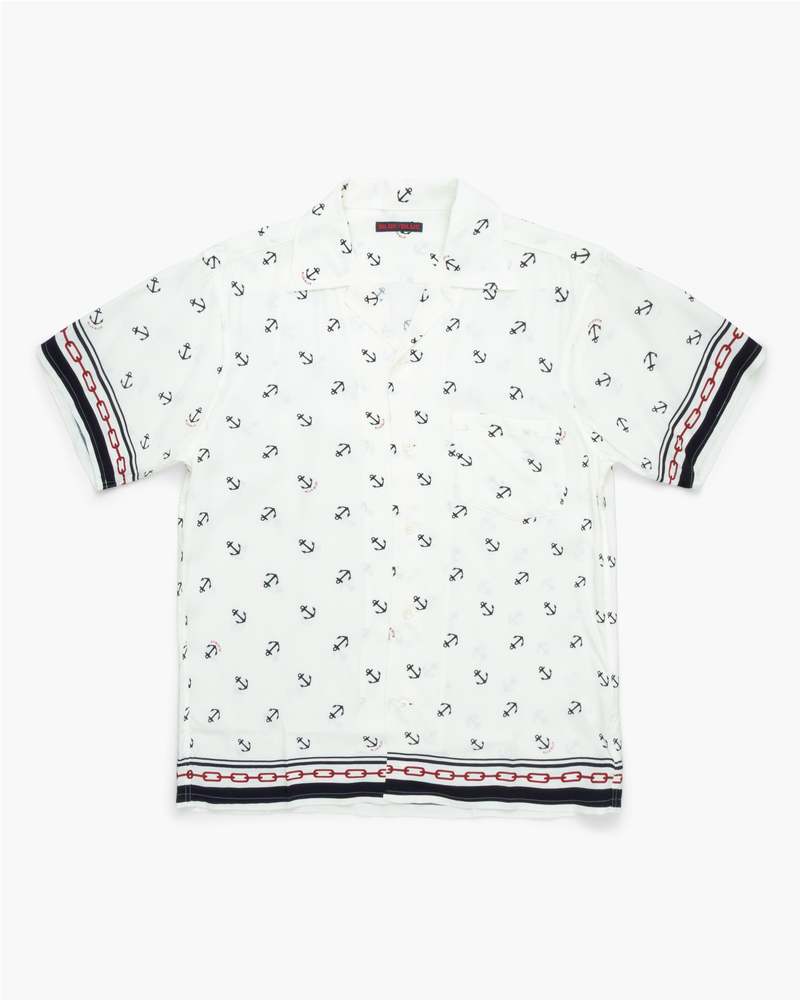 Blue Blue Japan Chain & Anchor Aloha Shirt - White