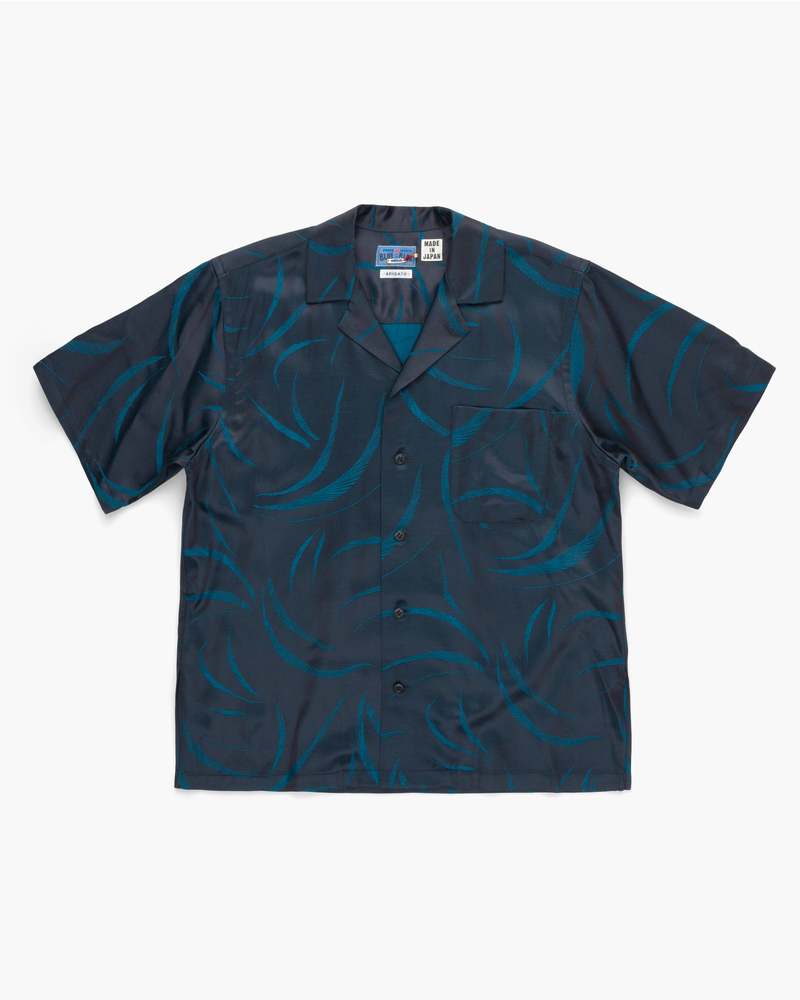 Blue Blue Japan Mebuki Pattern Aloha Shirt - Navy Blue Blue Japan Mebuki Pattern Aloha Shirt - Navy