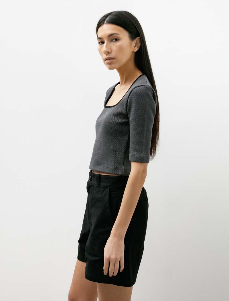 トップス Ernie Palo Square neck Rib L/S / Navy 36 Ernie Palo Square Neck Rib Half Sleeve Top | Garmentory