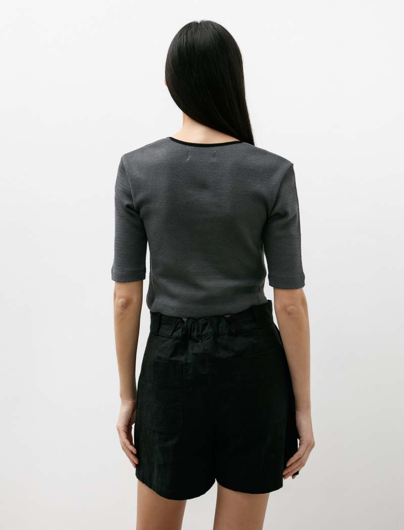 トップス Ernie Palo Square neck Rib L/S / Navy 36 Ernie Palo Square Neck Rib Half Sleeve Top | Garmentory