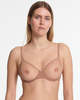 Yasmine Eslami Jeanne Mesh Underwire Bra - Latte - Thumbnail 3