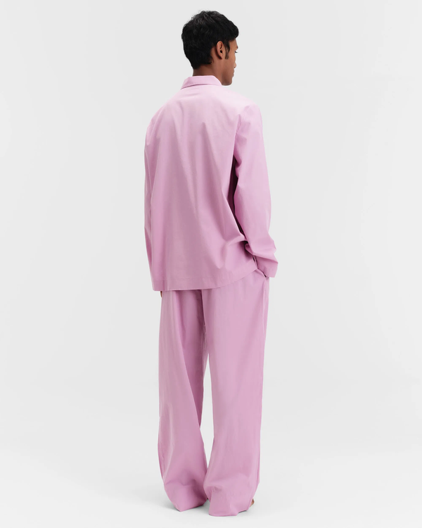 TEKLA Cotton Poplin Pyjamas Shirt - Purple Pink