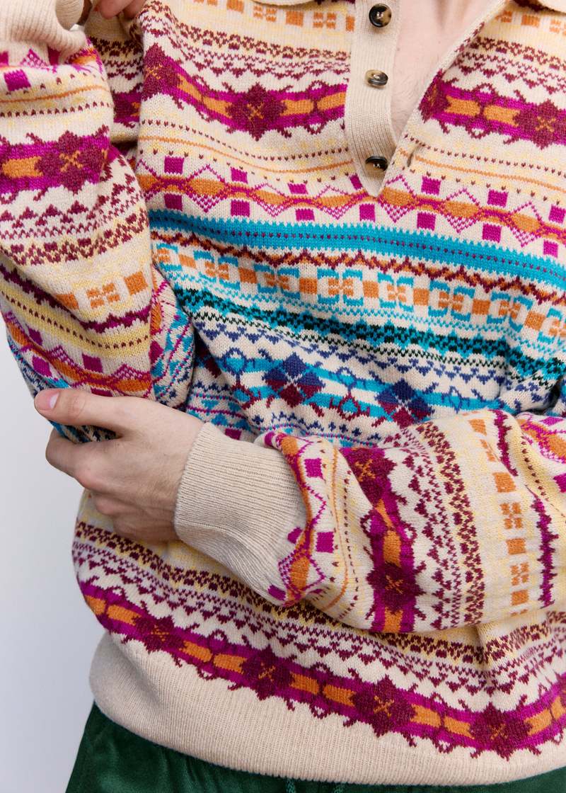 LOEWE Fair Isle Knit Polo ニットポロシャツ