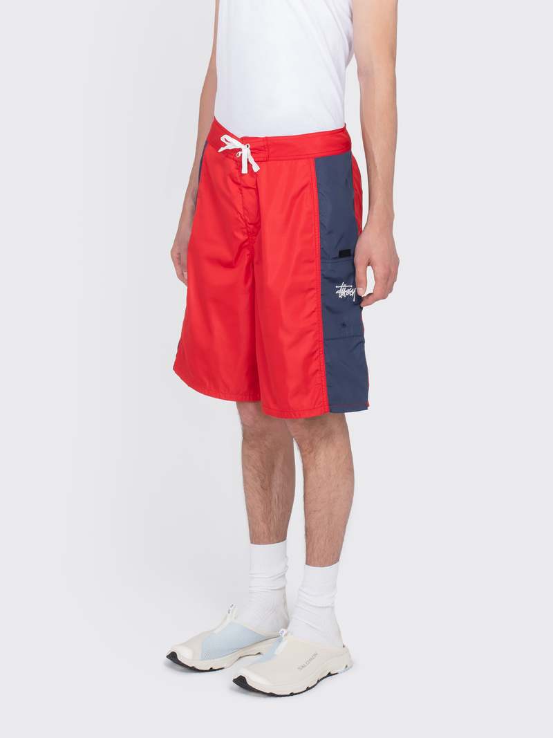 Stussy Paneled Board Short - Red | Garmentory