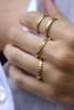 Ananda Khalsa Hammered Dot Band Ring - Gold - Thumbnail 1