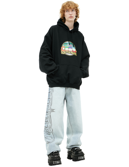 Vetements Dominium In Rectum Hoodie ブラック Buy VETEMENTS men black dominium in rectum zip-up hoodie for