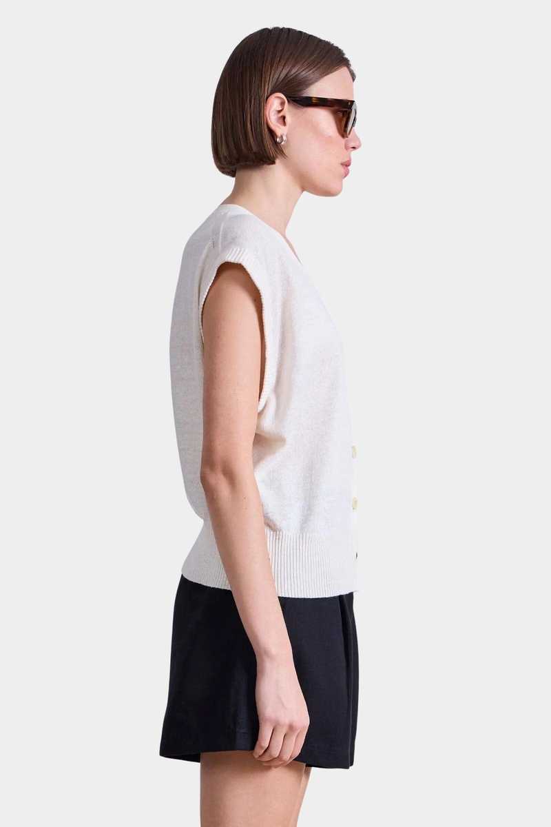 Apiece Apart Fine Weight Cropped Vest - Cream