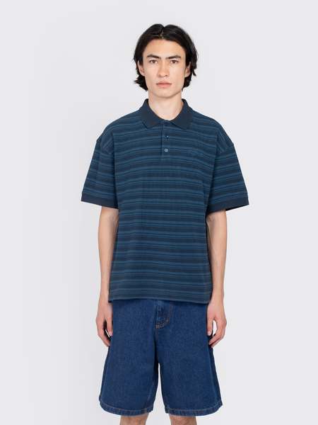 トップス POLAR SKATE CO. VELOUR POLO SHIRT WINE L Polar Skate Co. Men's Velour Polo Shirt in Wine Polar Skate Co.