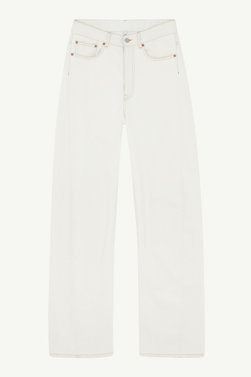 MM6 Maison Margiela Contrast Stitch Jeans - White | Garmentory