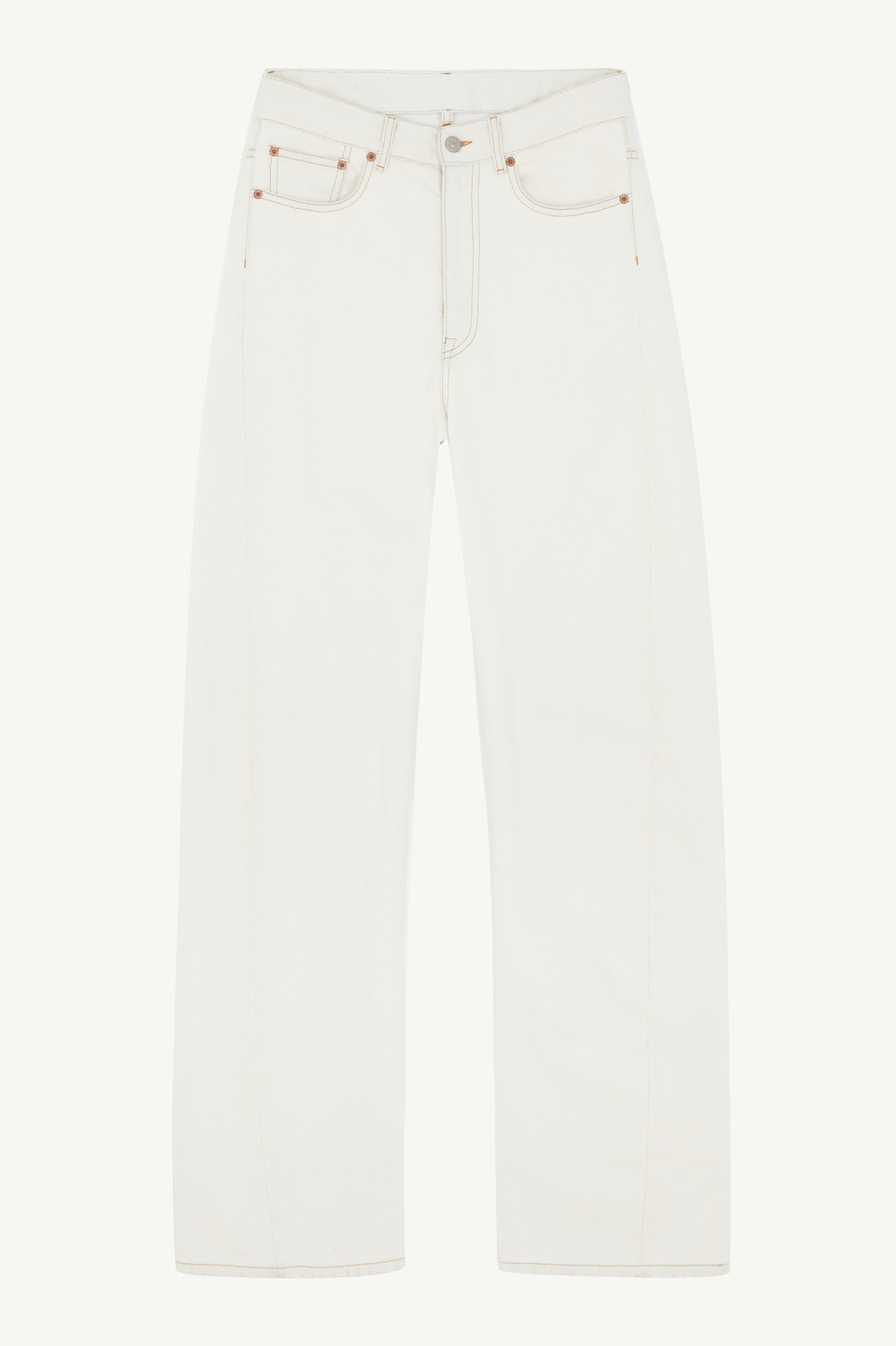 MM6 Maison Margiela Contrast Stitch Jeans - White | Garmentory