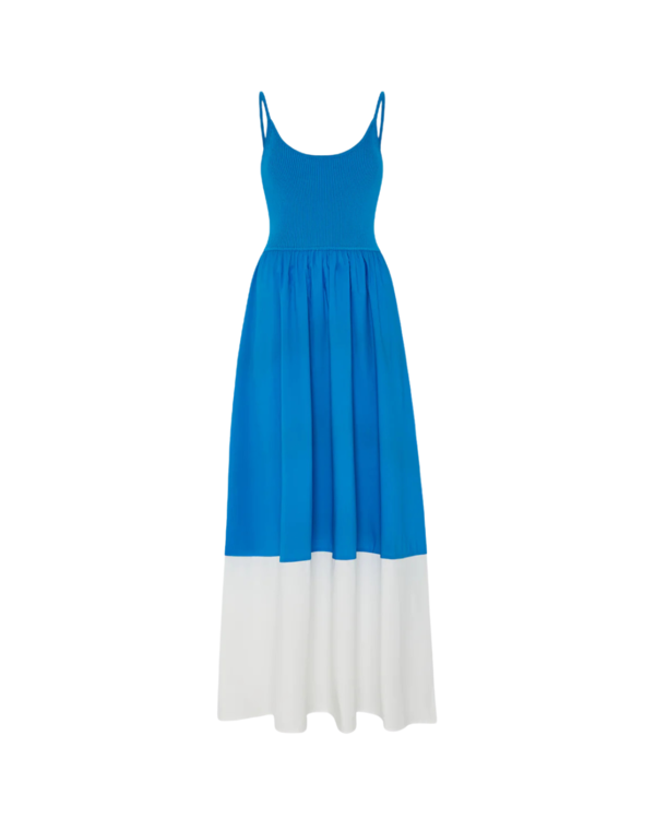 blue anime dress Brisa One-Shoulder Midi Dress — White & Blue main image 0