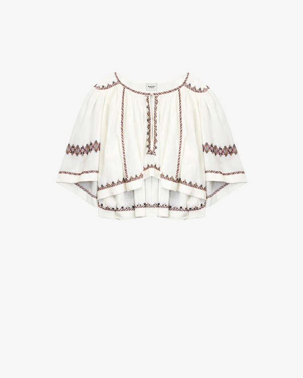 Isabel Marant toile Felicity Top - Ecru/Ochre