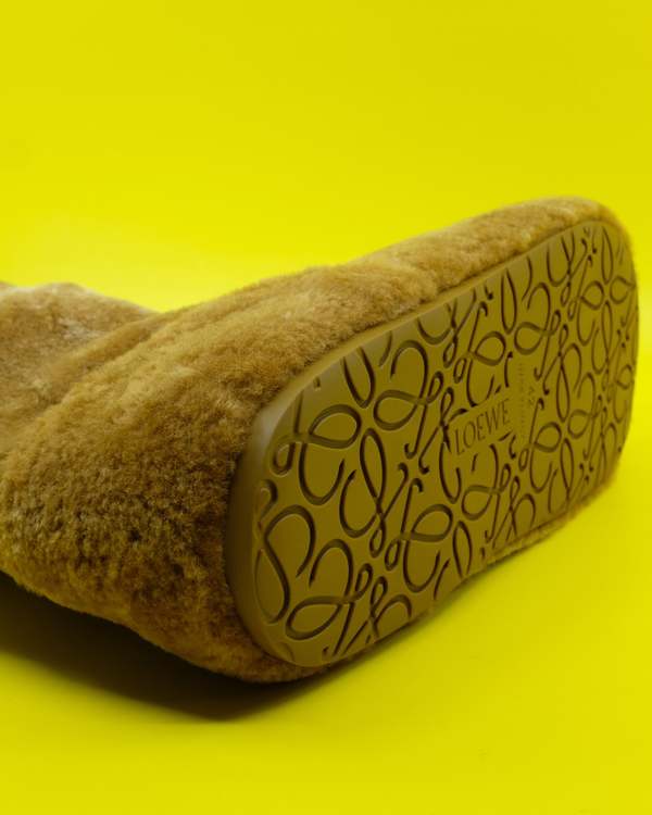 LOEWE Cognac Lamb Shearling Lago Boot | Garmentory display picture 2