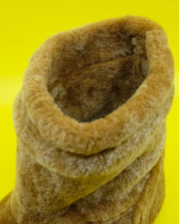 LOEWE Cognac Lamb Shearling Lago Boot | Garmentory display picture 1
