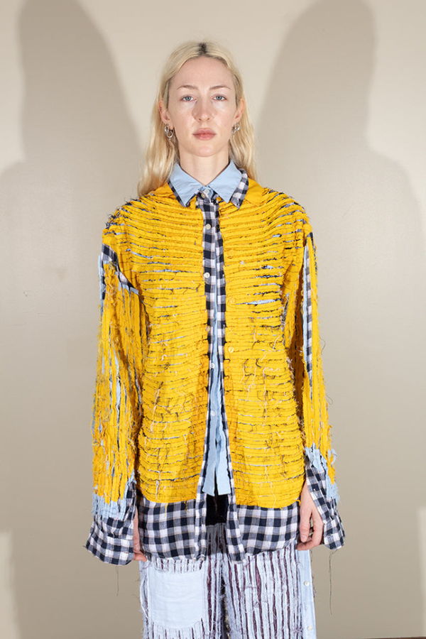 JRAT 3B Long Sleeve Button Up - Baby Blue/Navy Check/Yellow