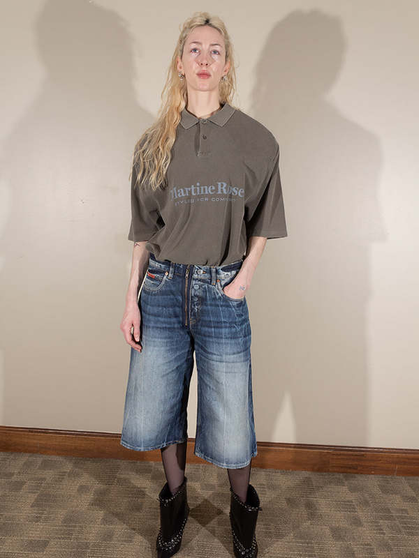 25ss Martine Rose パワーショルダーポロシャツ Martine Rose (マーティンローズ) SS26 S/S T-SHIRT POLOSHIRT / BLUE