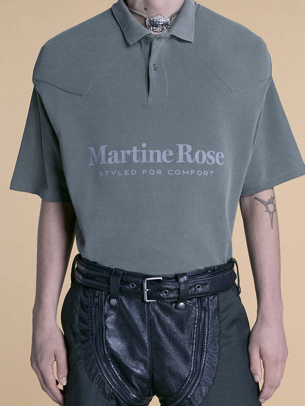 25ss Martine Rose パワーショルダーポロシャツ Martine Rose Padded Polo | Garmentory
