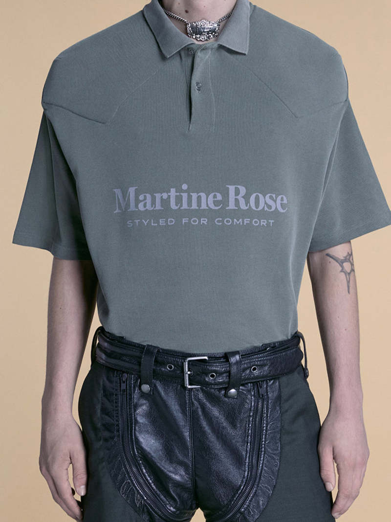 MARTINE ROSE POLO Tシャツ Martine Rose - Striped print polo shirt Martine Rose