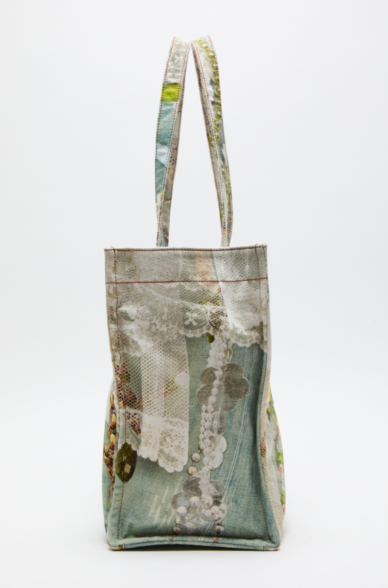 Acne Studios Printed Tote Bag - White/Green | Garmentory