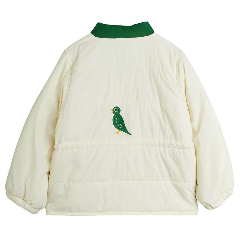 KIDS Mini Rodini Light Padded Jacket Embroidered Birds - Cream KIDS Mini Rodini Light Padded Jacket Embroidered Birds - Cream