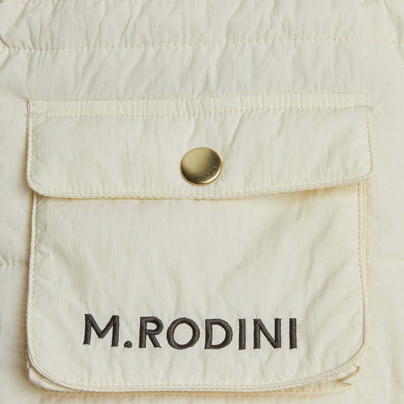 KIDS Mini Rodini Light Padded Jacket Embroidered Birds - Cream KIDS Mini Rodini Light Padded Jacket Embroidered Birds - Cream