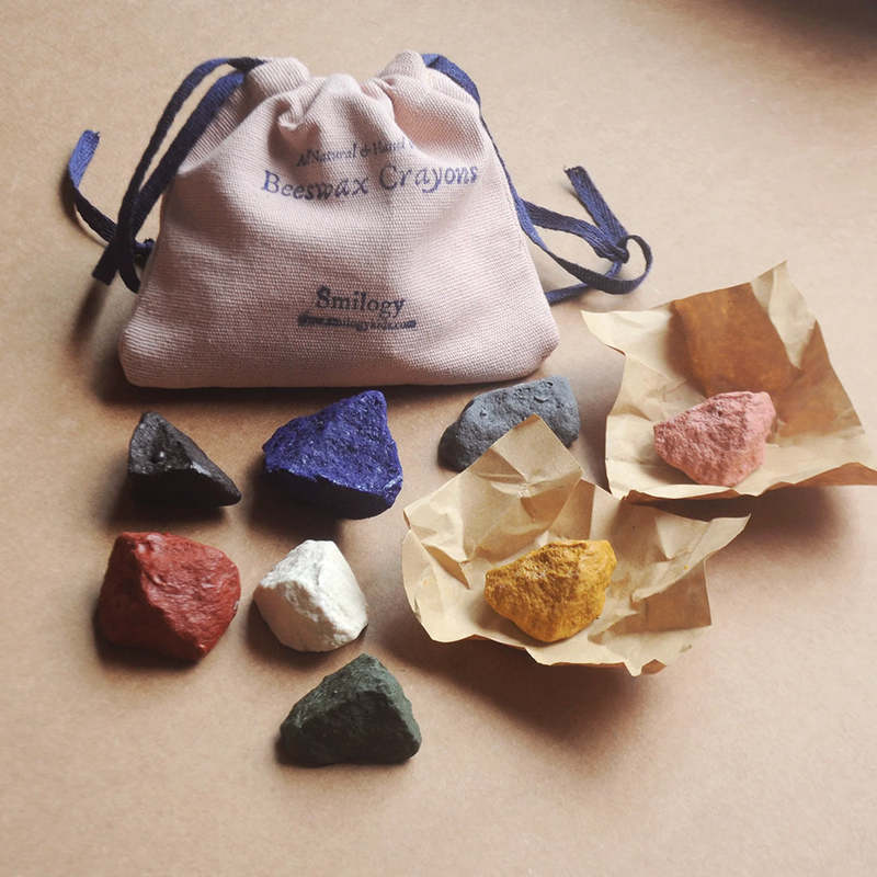 Smilogy Natural Beeswax Textured Ocean Rock Crayons Set of 8 Crayons