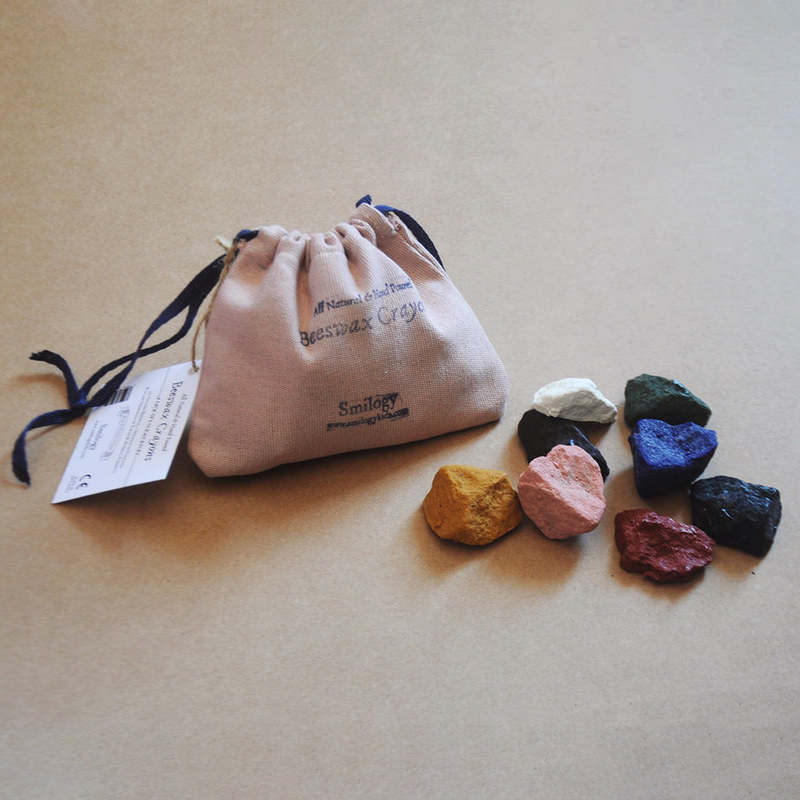 Smilogy Natural Beeswax Textured Ocean Rock Crayons Set of 8 Crayons