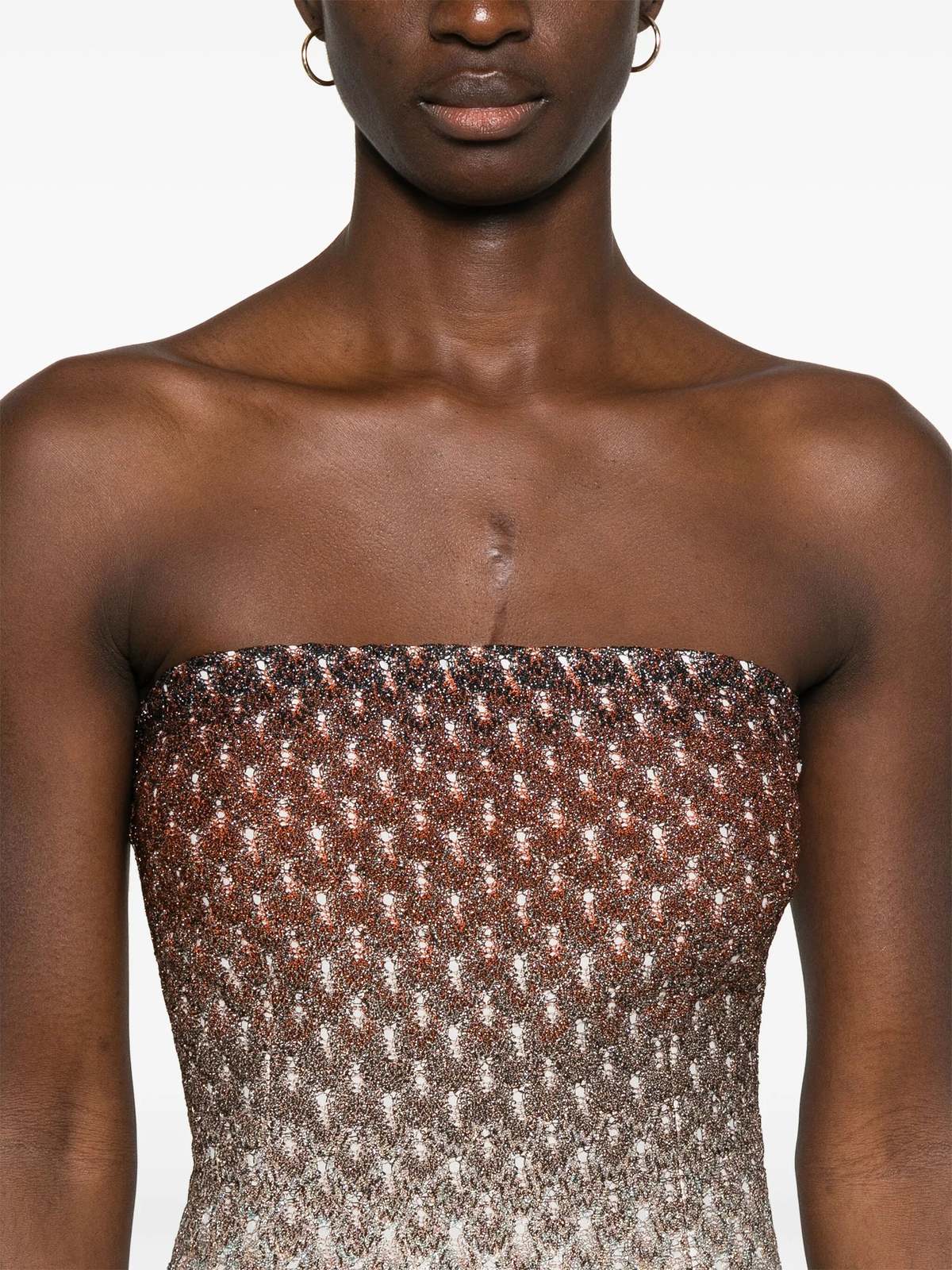 missoni strapless mini dress MISSONI Fitted Strapless Short Dress Missoni
