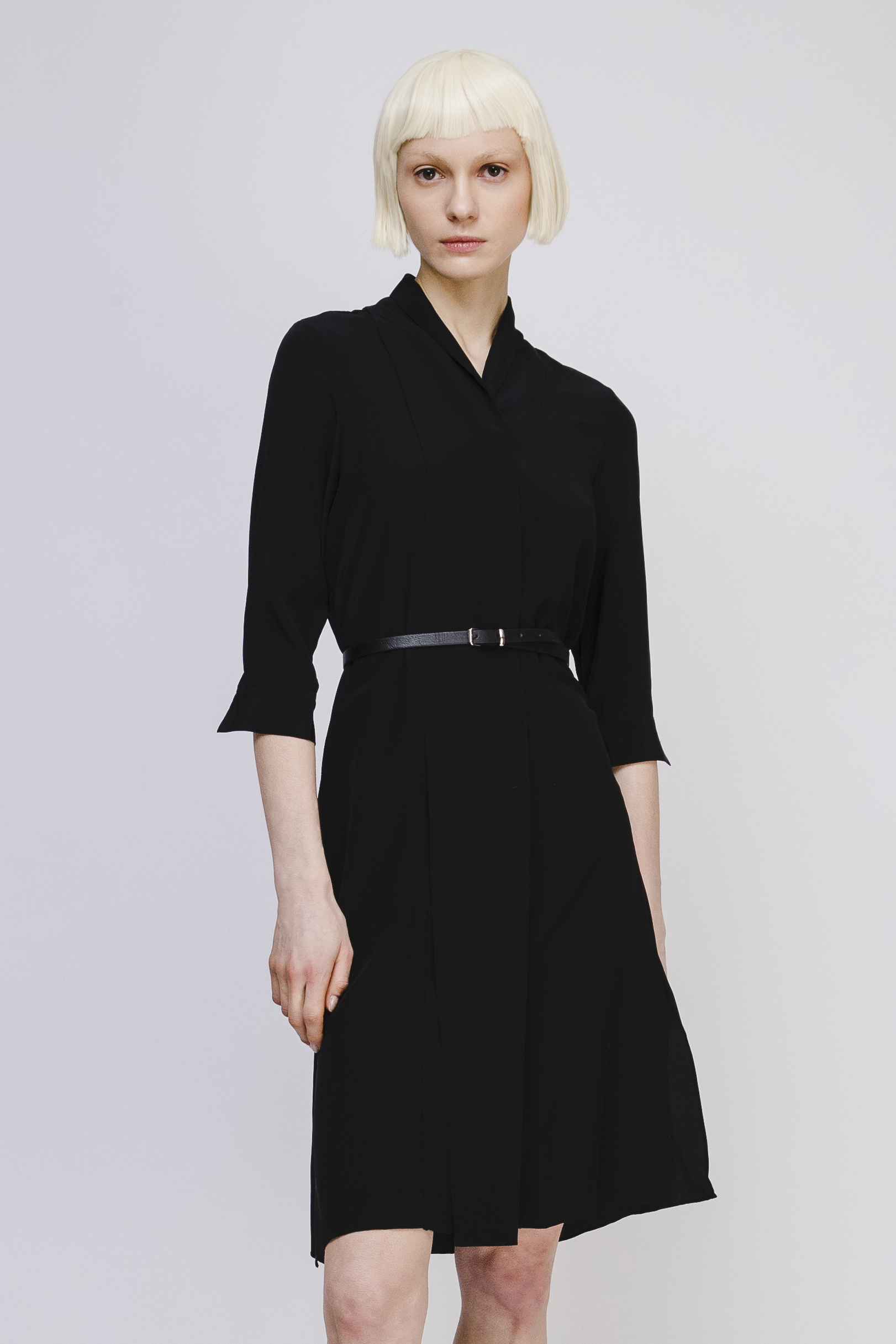 black dress with belt