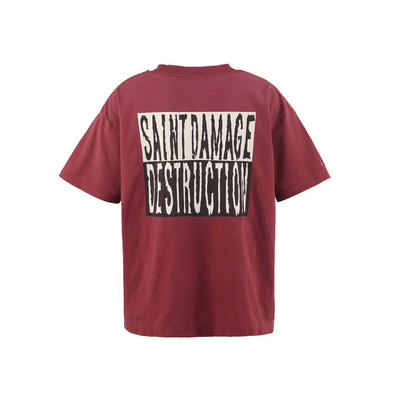 Saint Mxxxxxx♡ SS TEE / ? / BURGUNDY Saint Mxxxxxx ? Short-Sleeved T-shirt - Burgundy | Garmentory