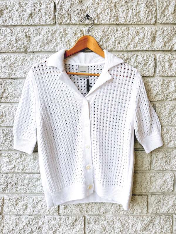 Varley Ellie Knit Shirt - White on Garmentory