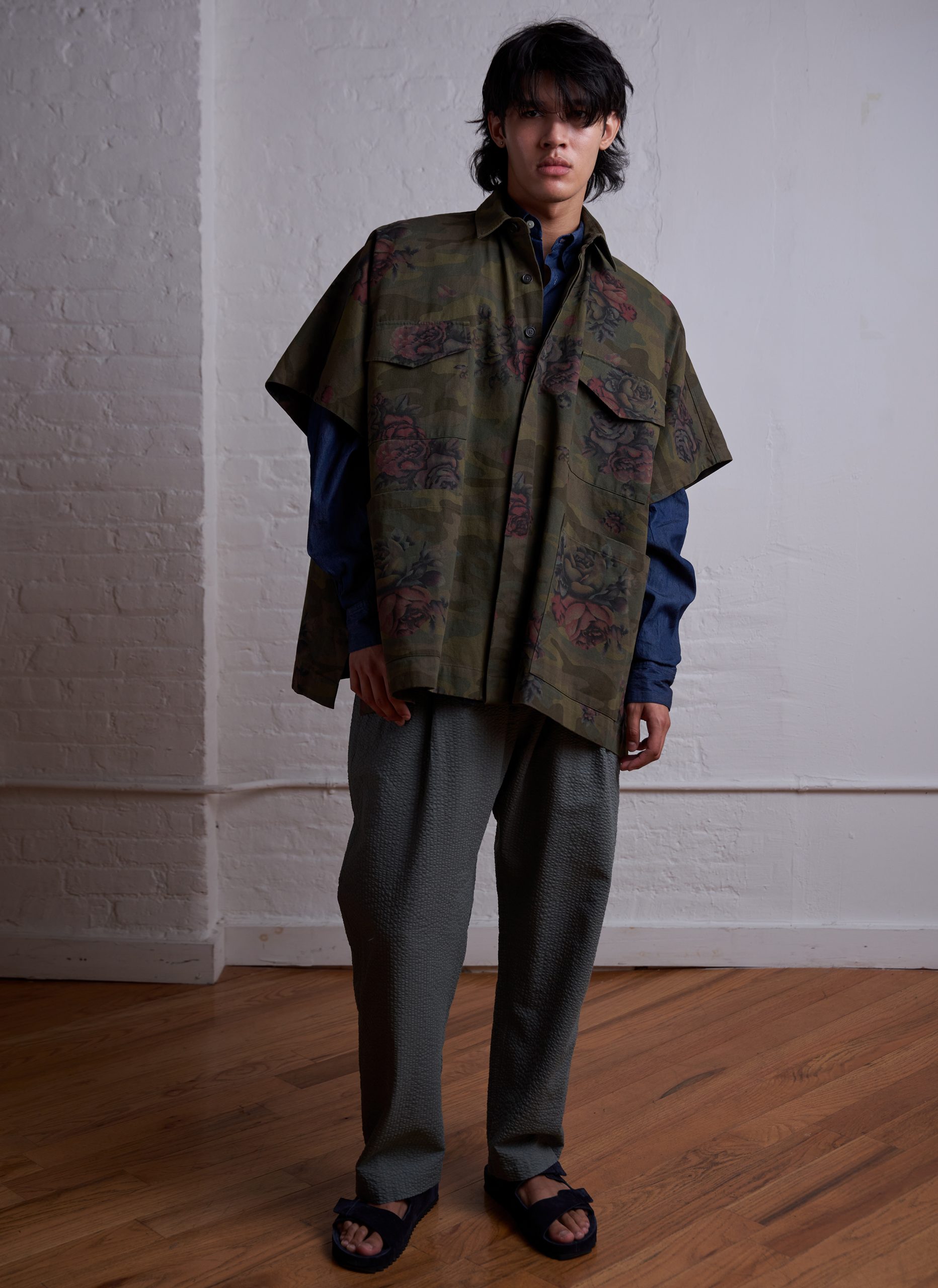 【GREI.】4 POCKET SHIRT PONCHO / BLACK GREI. 4 Pocket Shirt Poncho | Garmentory