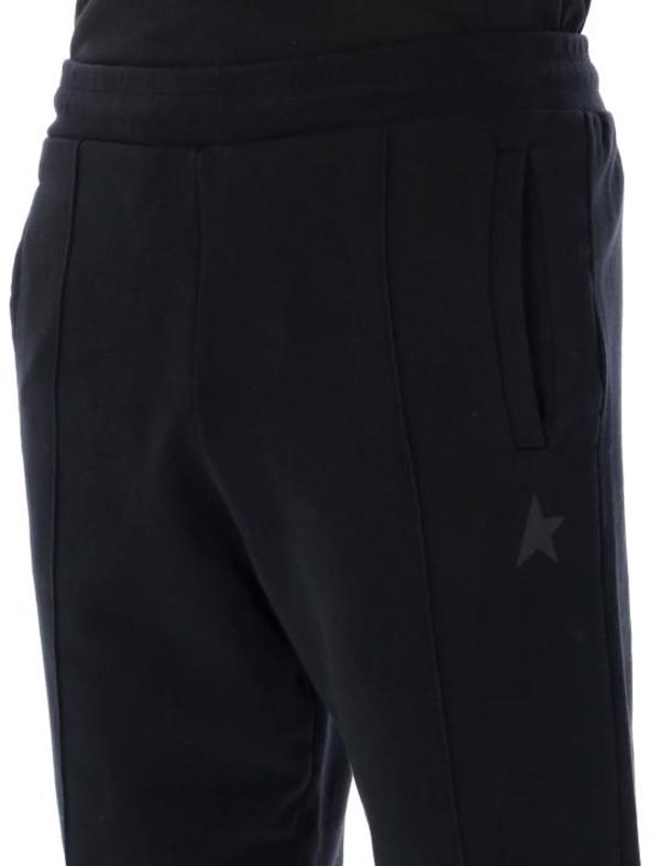 Golden Goose｜TRAINING PANTS (GWP00877 P000525 25632) Women's black joggers with white stars on the sides