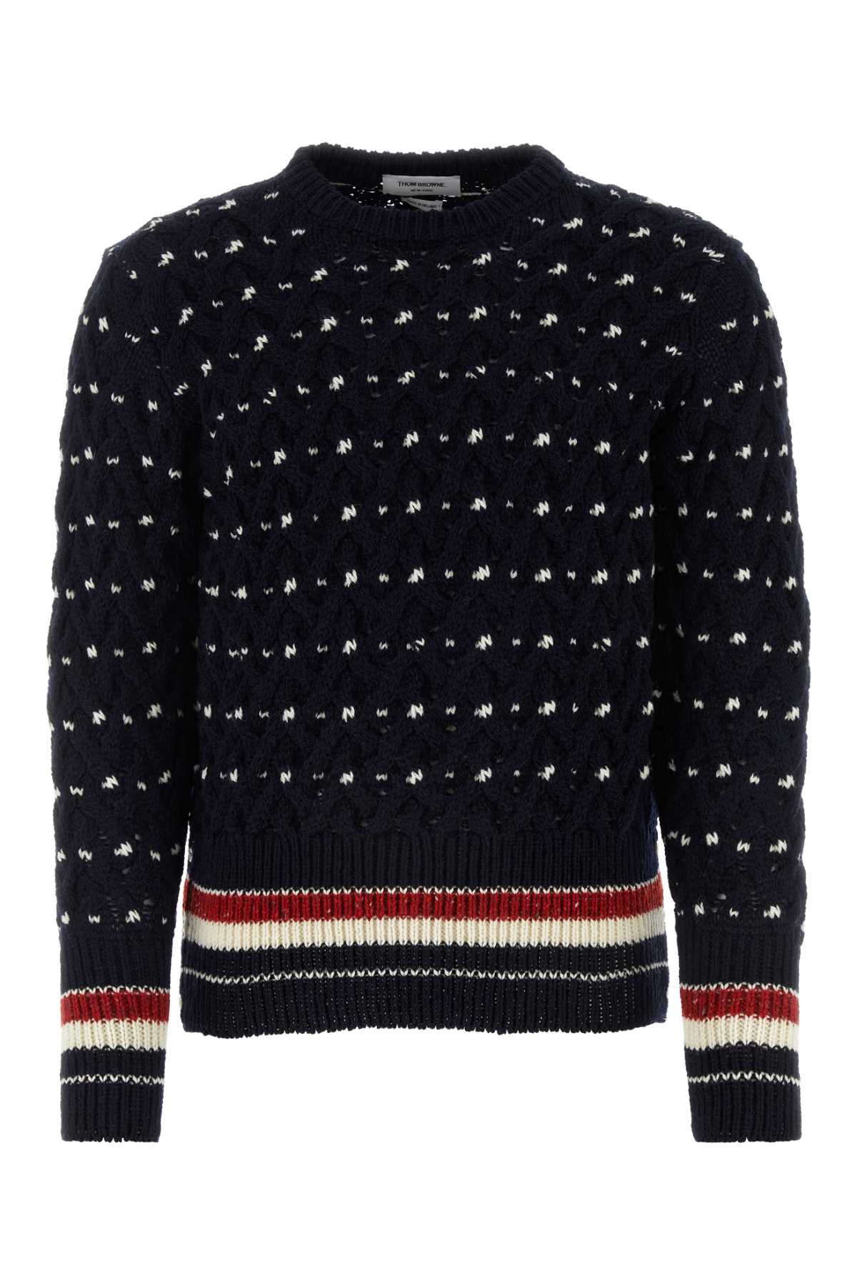 【送料&関税込】Thom Browne Midnight Blue Wool Blend Sweater Thom Browne Midnight Blue Wool Sweater – LOZURI®