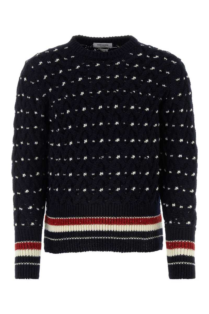 Thom Browne Midnight Blue Wool Blend Sweater Navy Garmentory