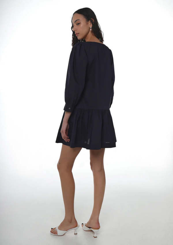 Sandy Liang Delia Dress - Navy | Garmentory