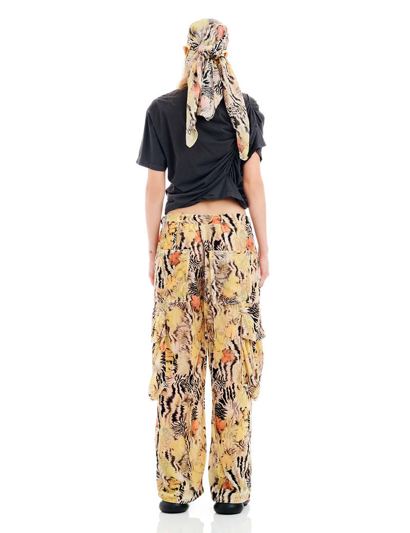 Collina Strada Zebra Floral Pleated Cargo Pant