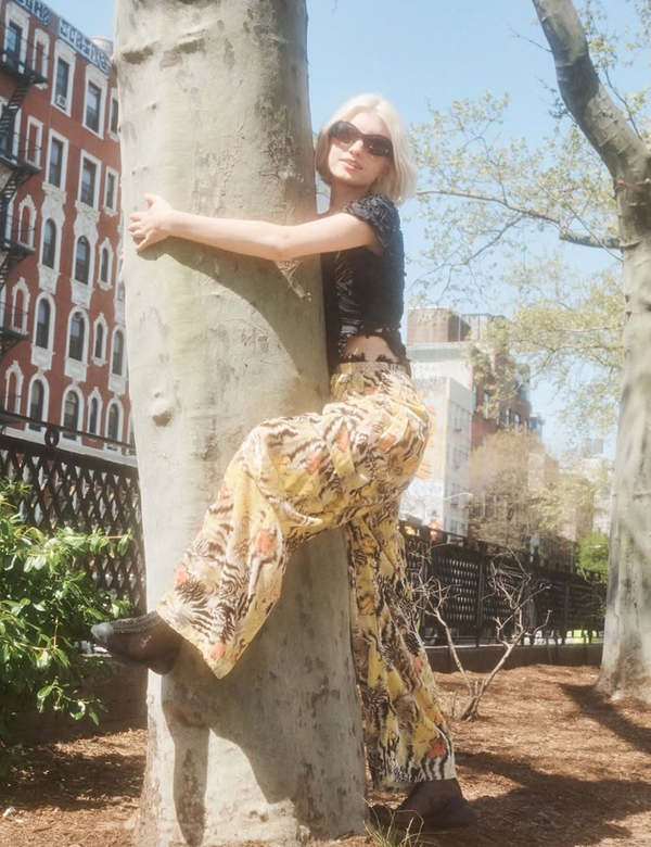 Collina Strada Zebra Floral Pleated Cargo Pant