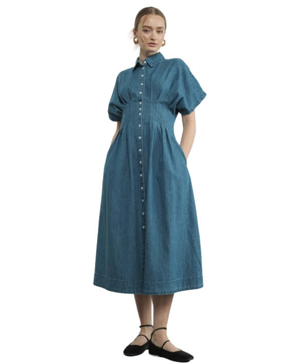 Lola Shea Button Front Midi Dress | Garmentory