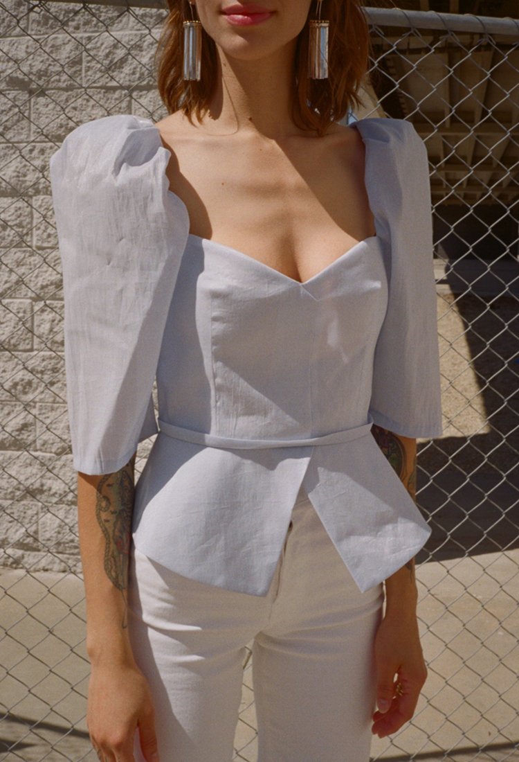 Maryam Nassir Zadeh Marina Top - Shimmer Blue | Garmentory