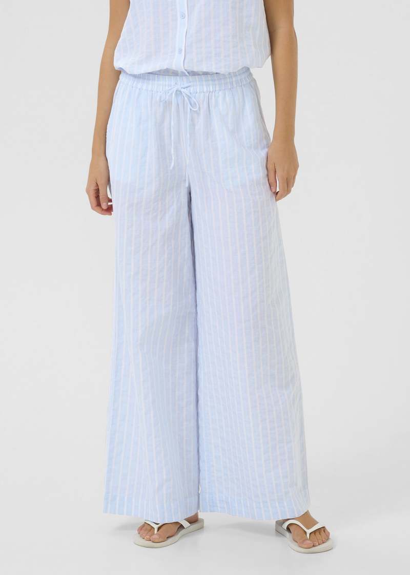 KAFFE Wide Leg Striped Pants