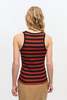 Ganni Soft Cotton Rib Striped Tank Top - Red Alert - Thumbnail 3