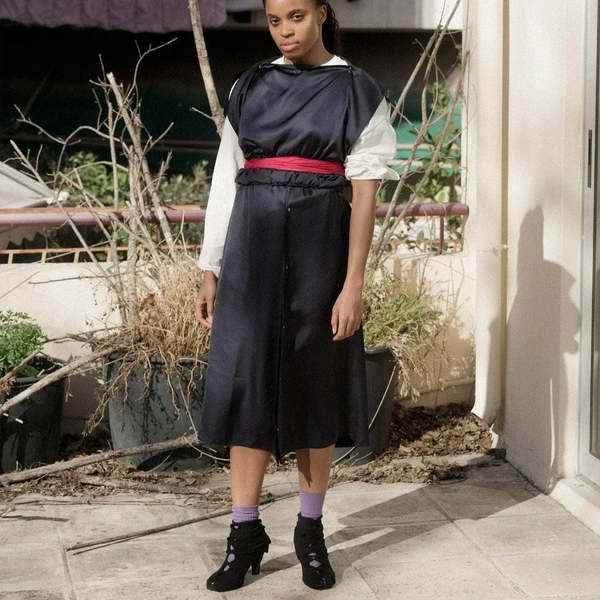 Baserange clavo dress XS Baserange Clavo Dress - Blue Black