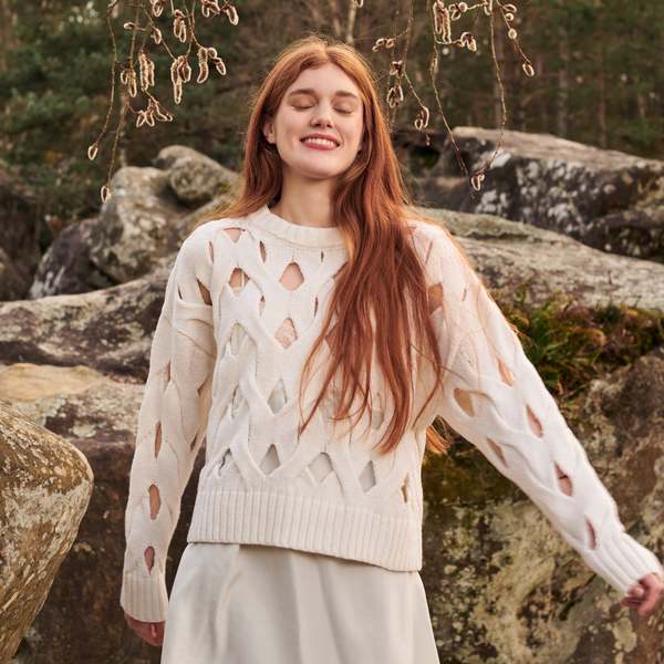 Gigi Knitwear Open Cable Sweater