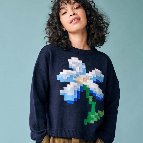 Gigi Knitwear Pixel Flower Sweater