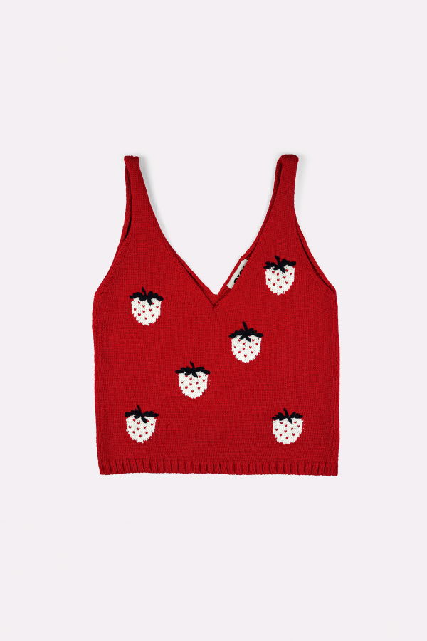 Gigi Knitwear Strawberry Cotton Tank Top
