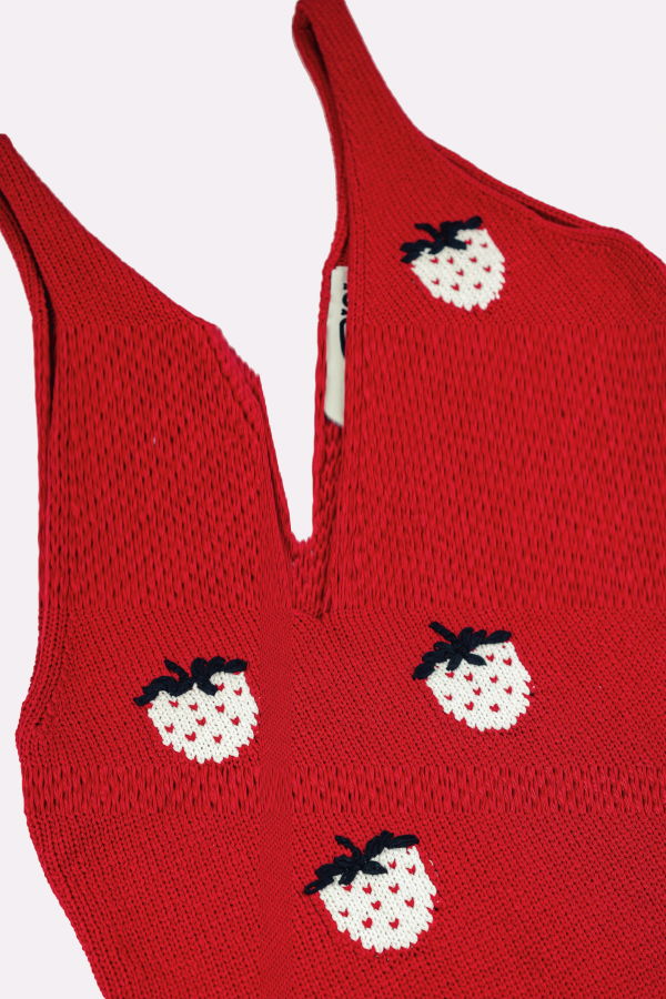Gigi Knitwear Strawberry Cotton Tank Top