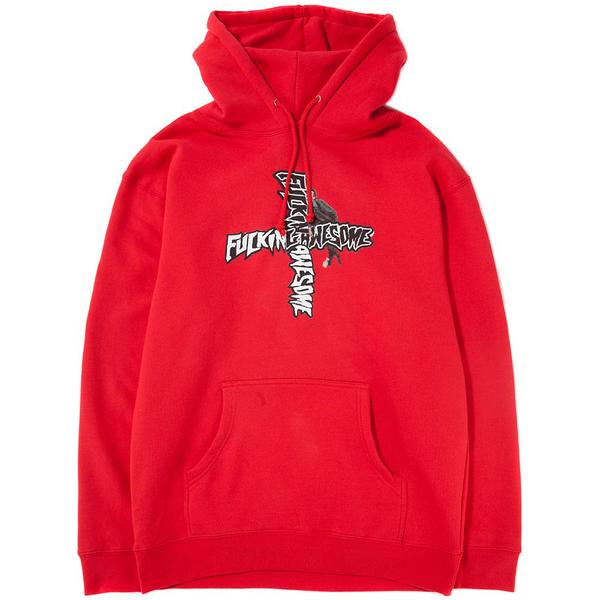 【FUCKING AWESOME】CUT OUT LOGO HOODIE RED Fucking Awesome Hobo Pullover Hoodie / Red | Garmentory